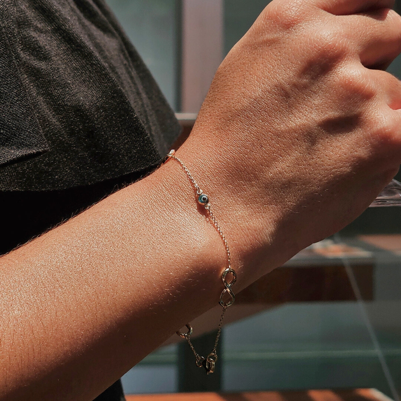 Pulsera infinito y ojo turco