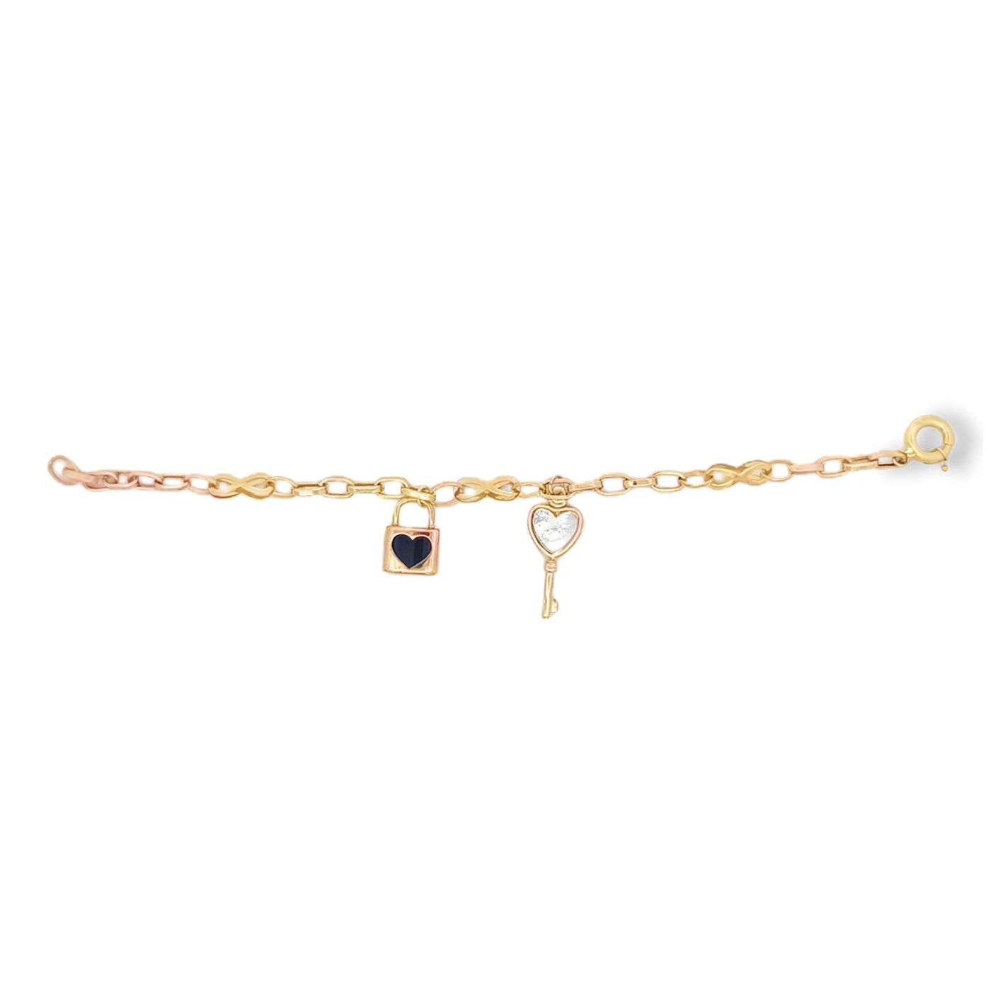 Pulsera candado y llave 14k