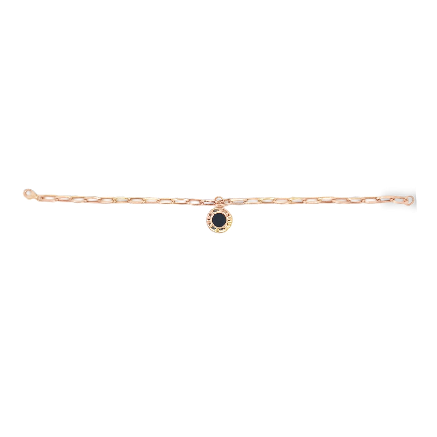 Pulsera con colgante circular 14k
