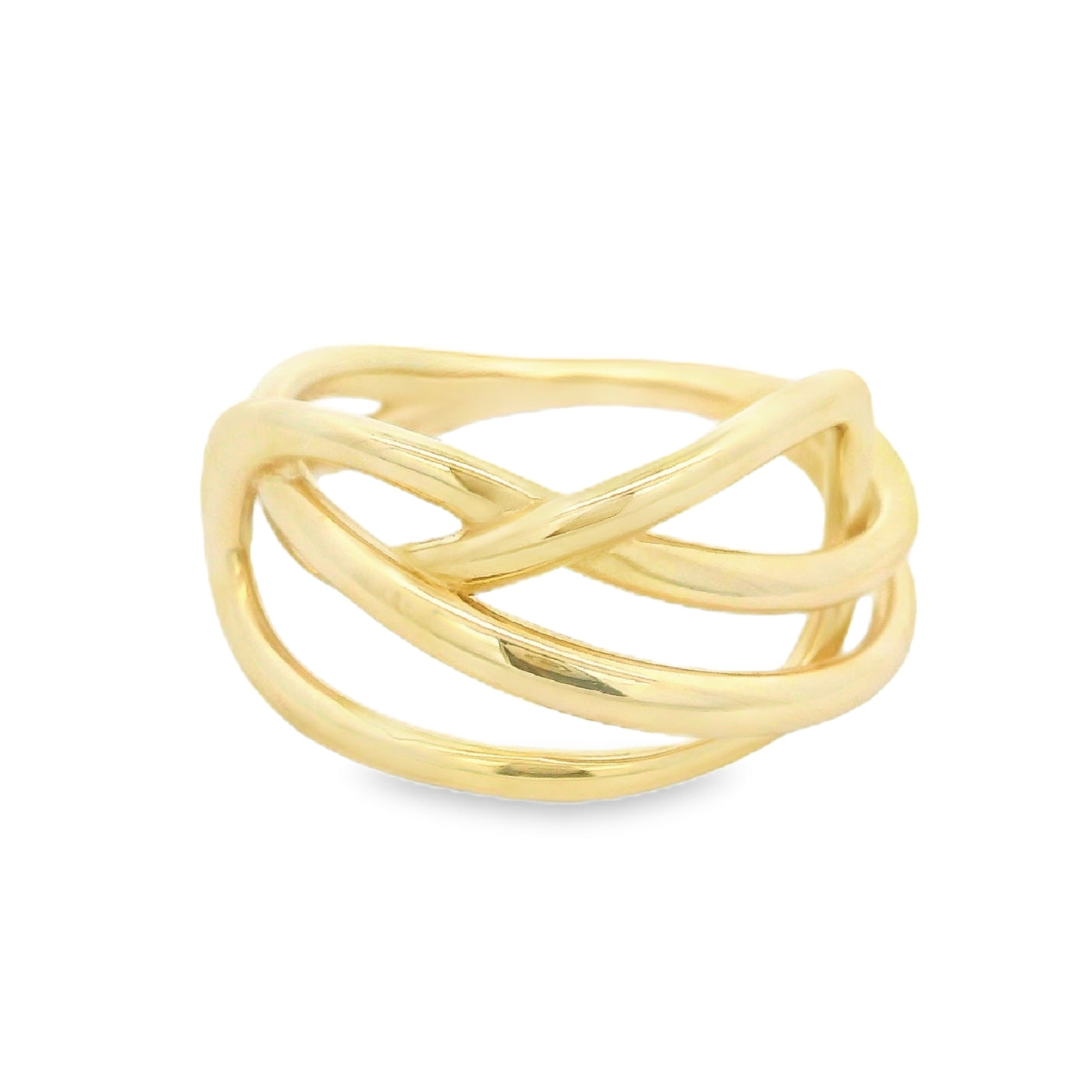 Anillo tejido oro 14k