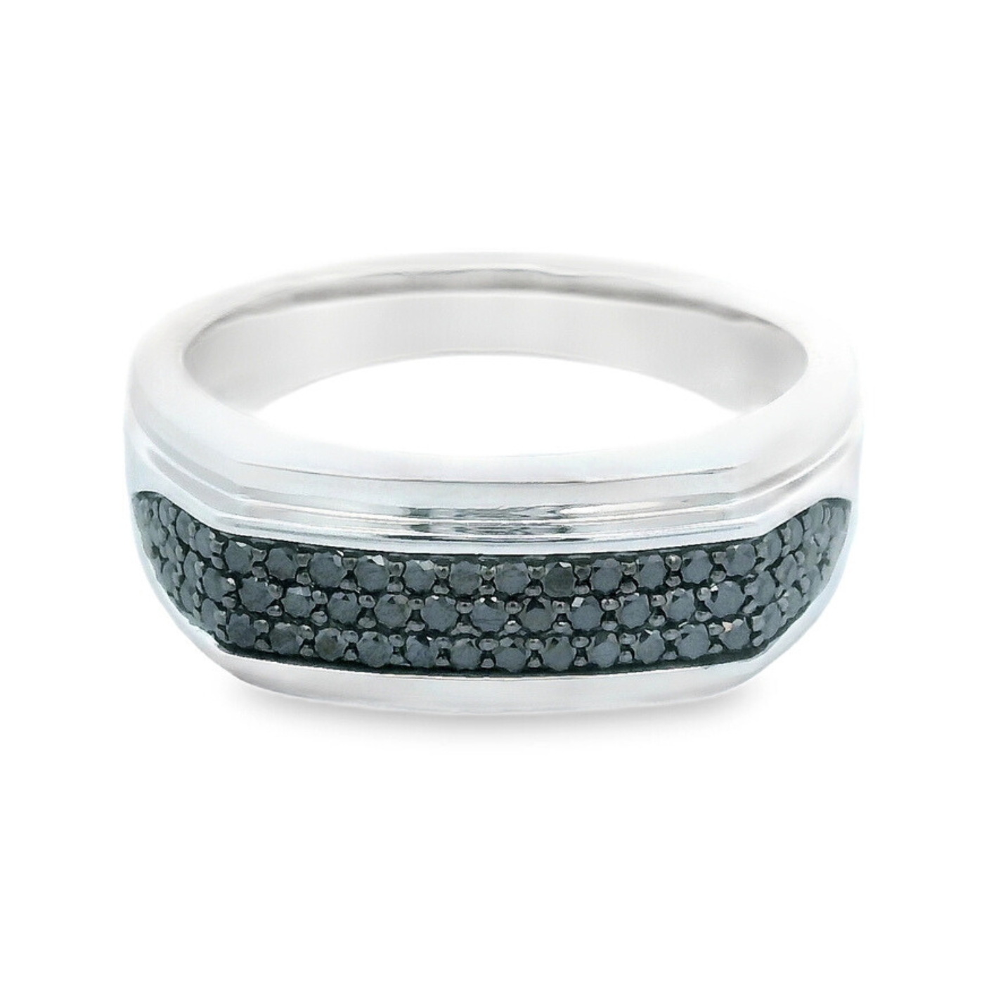 Anillo cuadrado con diamantes negros | Bo&Co