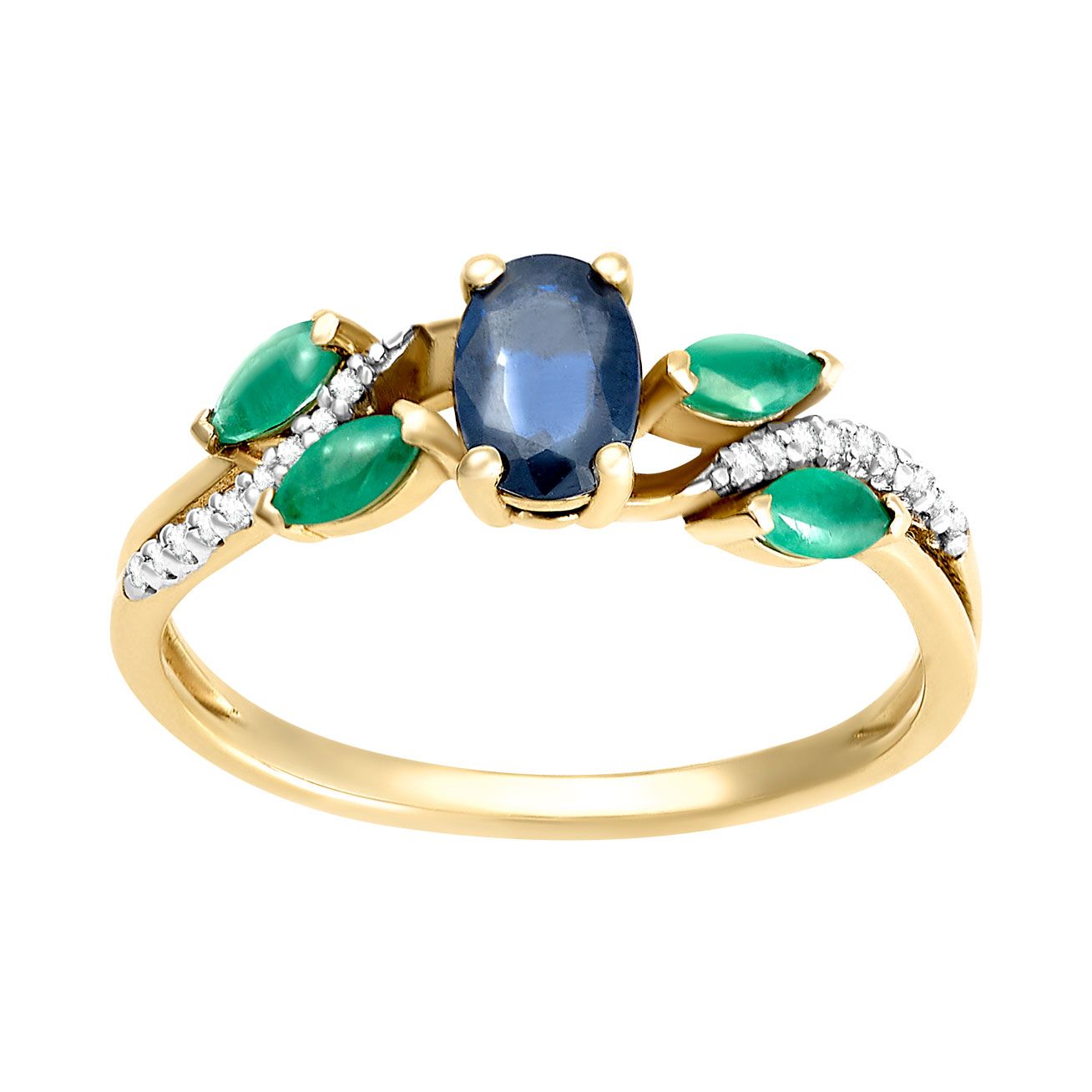 Anillo zafiro, esmeralda y diamantes | Bo&Co