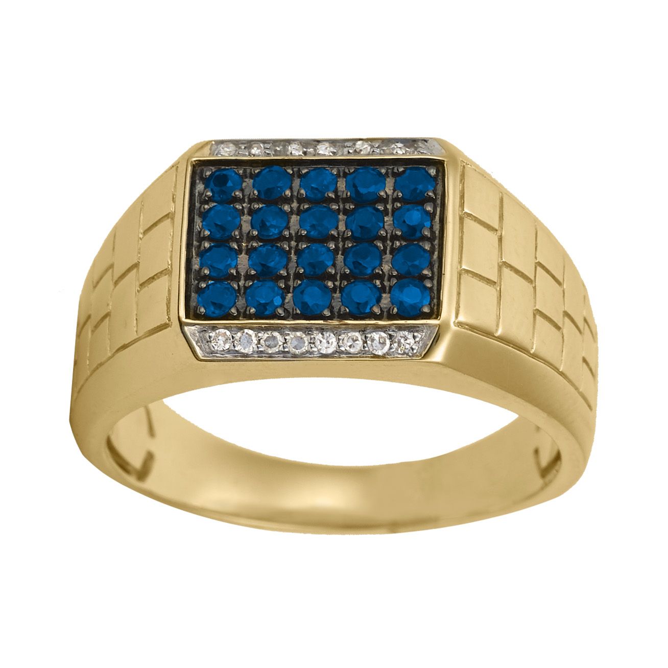 Anillo caballero diamantes y zafiro | Bo&Co