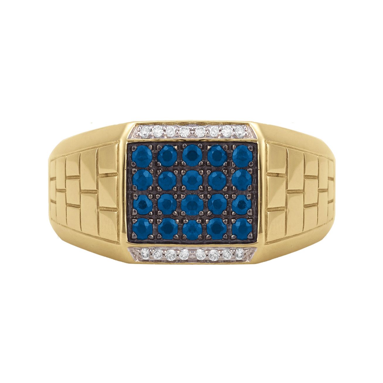 Anillo caballero diamantes y zafiro | Bo&Co