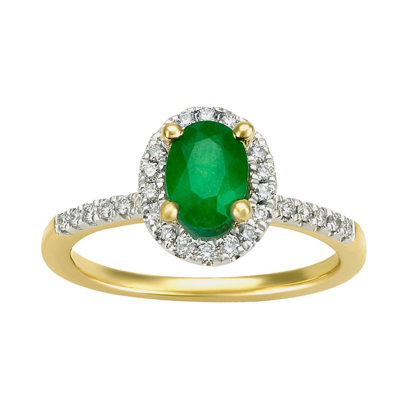 Anillo esmeralda oval y halo de diamantes | Bo&Co