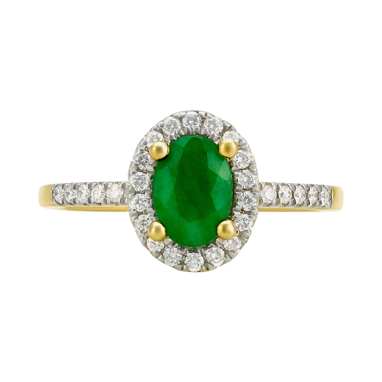 Anillo esmeralda oval y halo de diamantes | Bo&Co