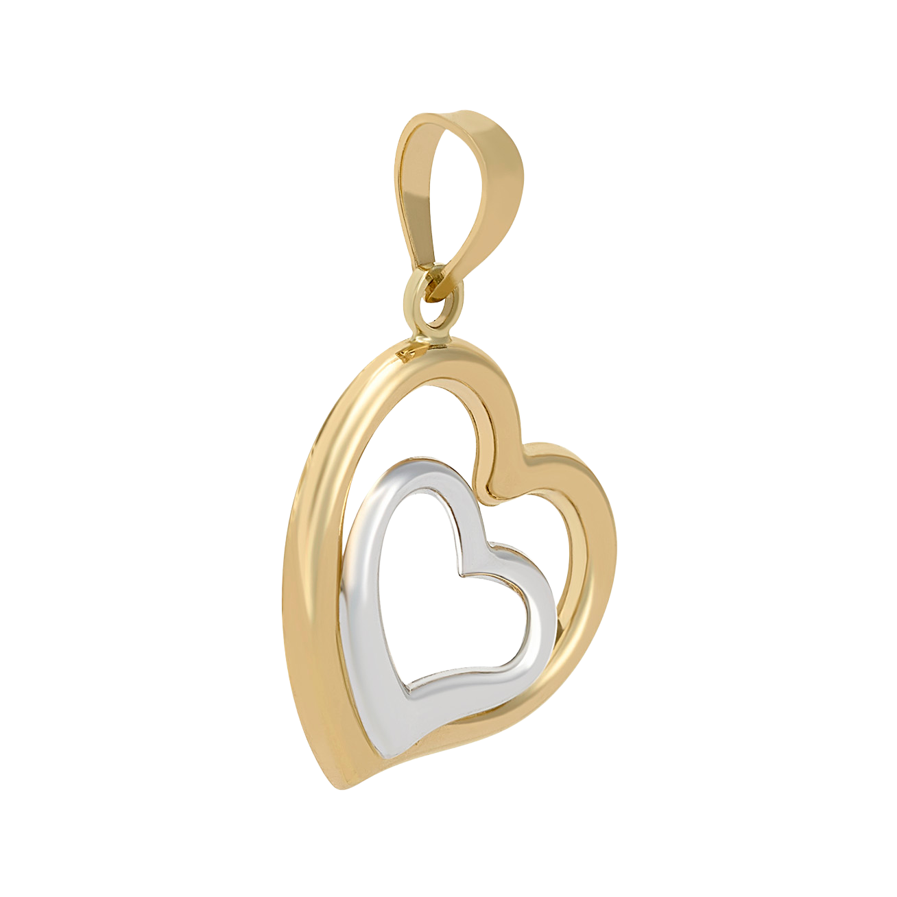Dije Dos corazones oro amarillo y blanco | Bo&Co