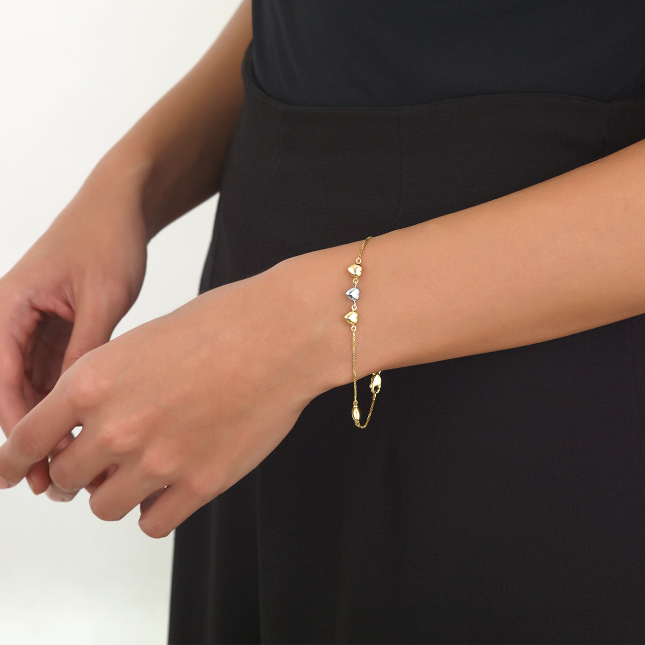 Pulsera Corazones oro florentino | Bo&Co