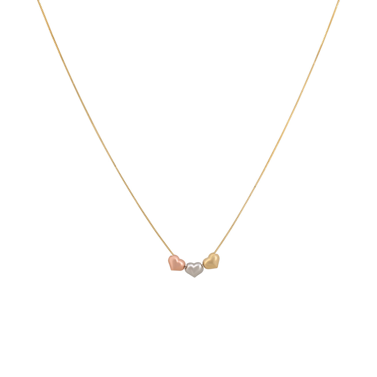 Gargantilla Corazones Oro florentino | Bo&Co