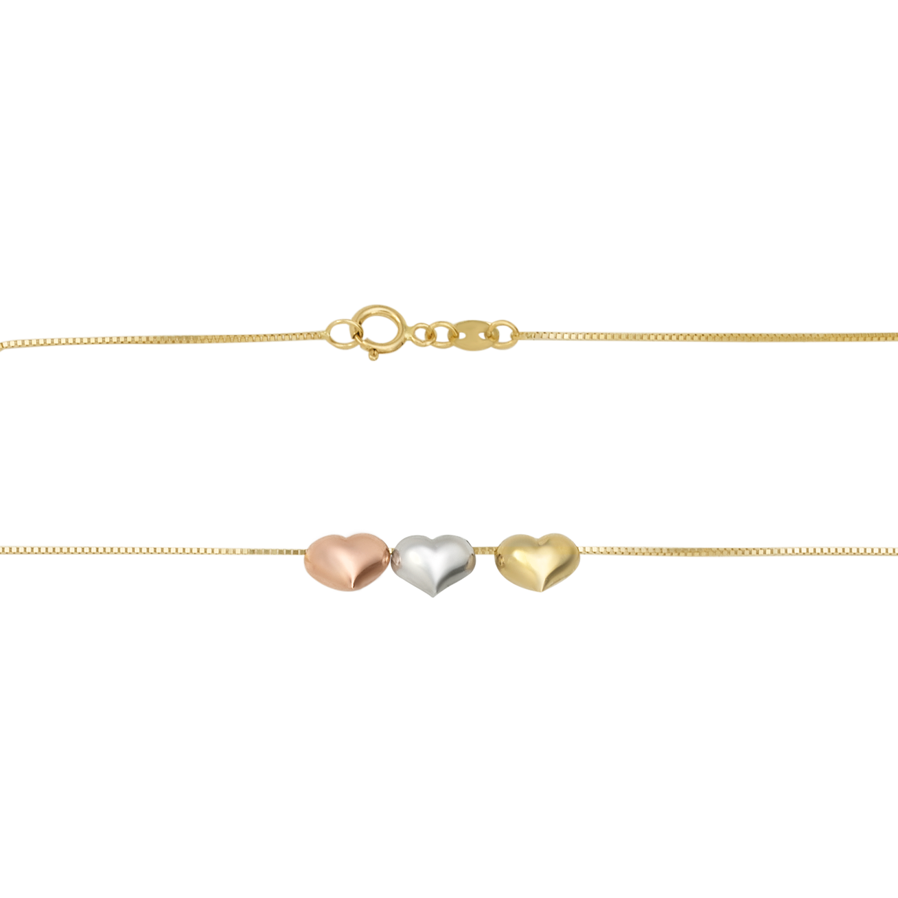 Gargantilla Corazones Oro florentino | Bo&Co