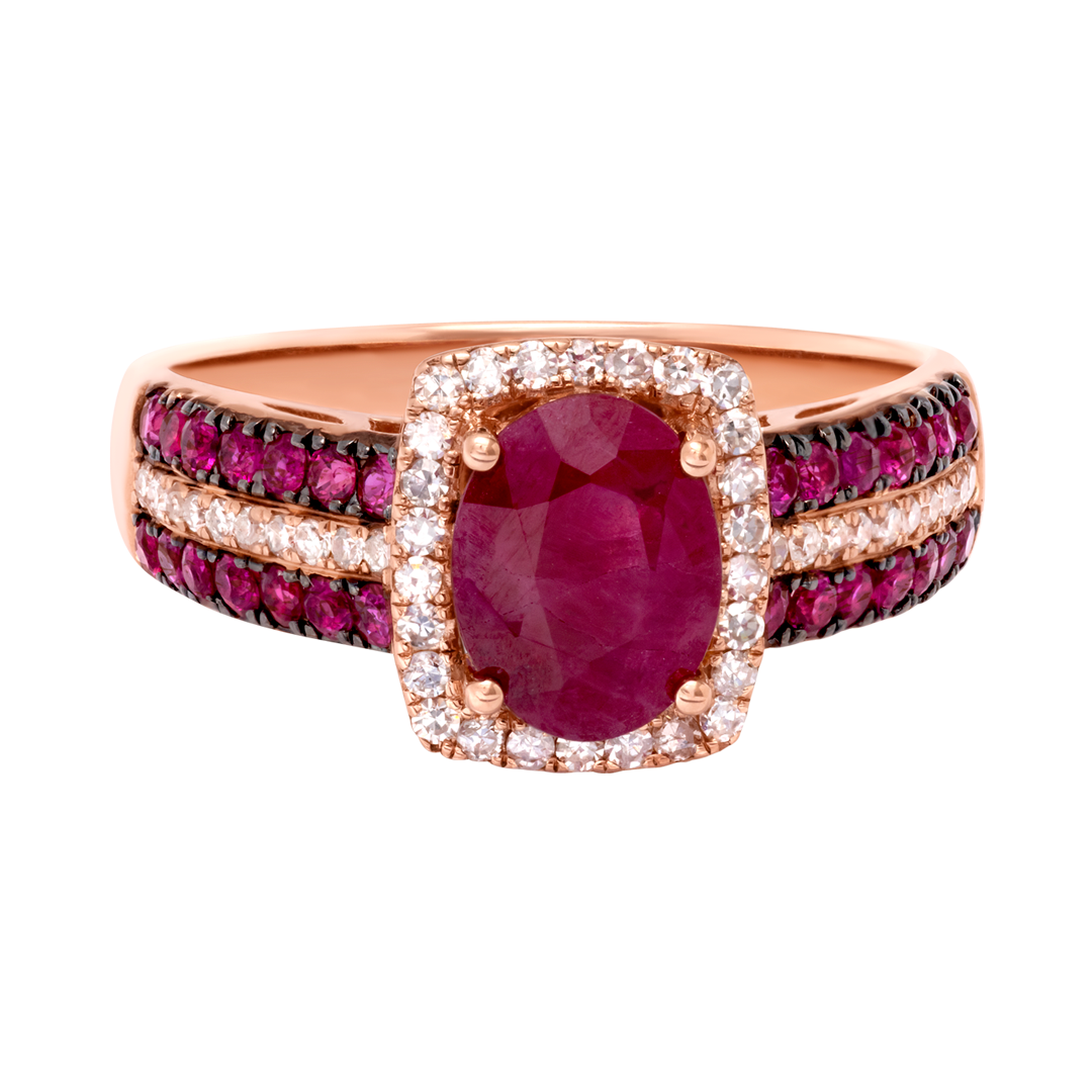 Anillo oro rosa, rubí y diamantes | Bo&Co