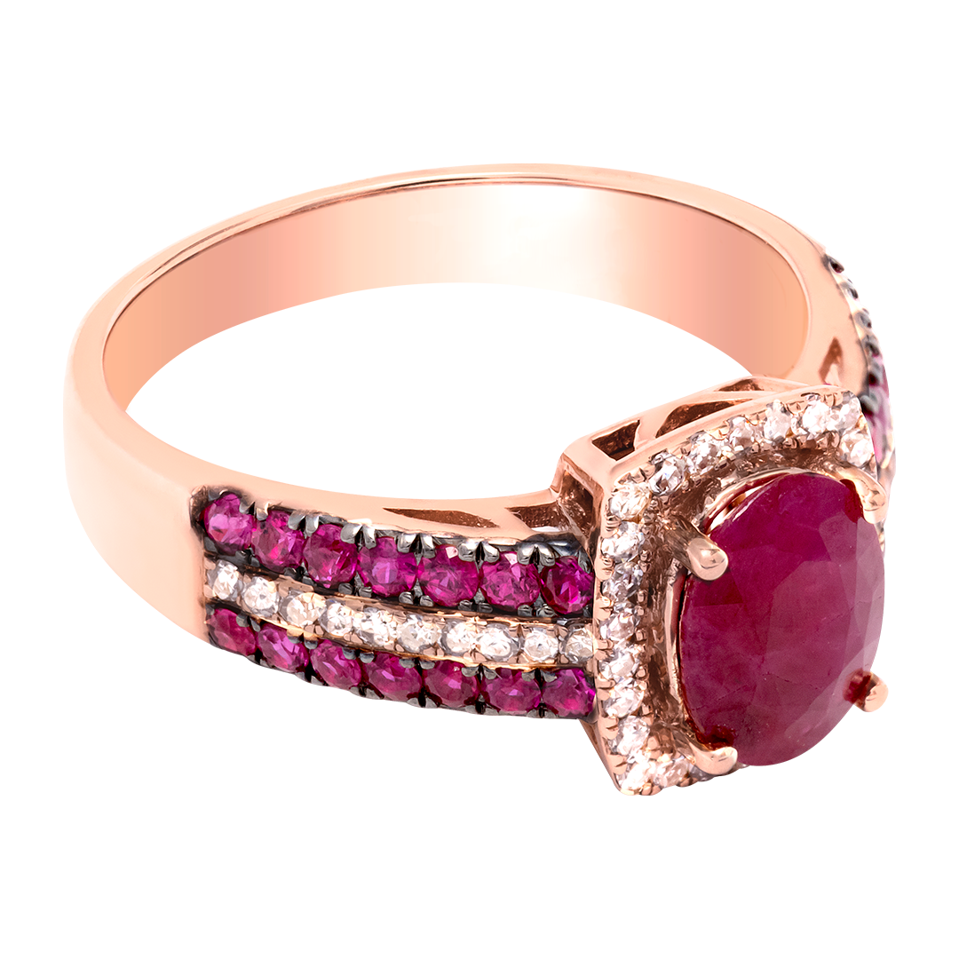 Anillo oro rosa, rubí y diamantes | Bo&Co