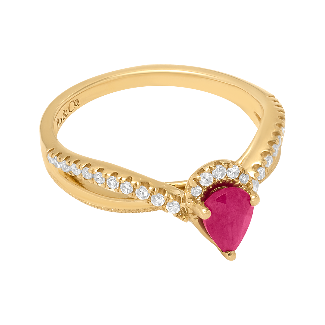 Anillo rubí oro amarillo y diamantes | Bo&Co