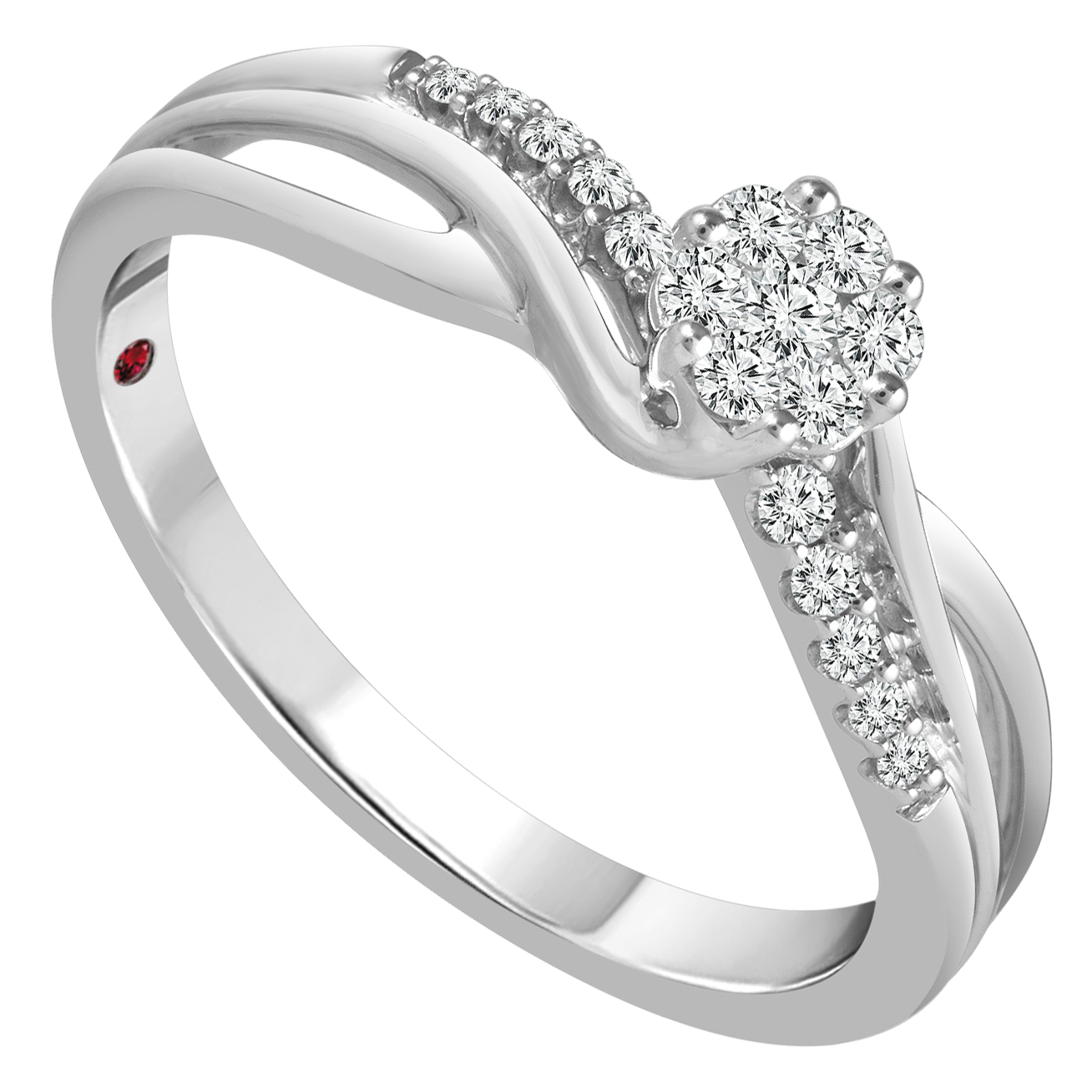 Anillo solitario oro blanco con diamante | Anillo de compromiso | Bo&Co