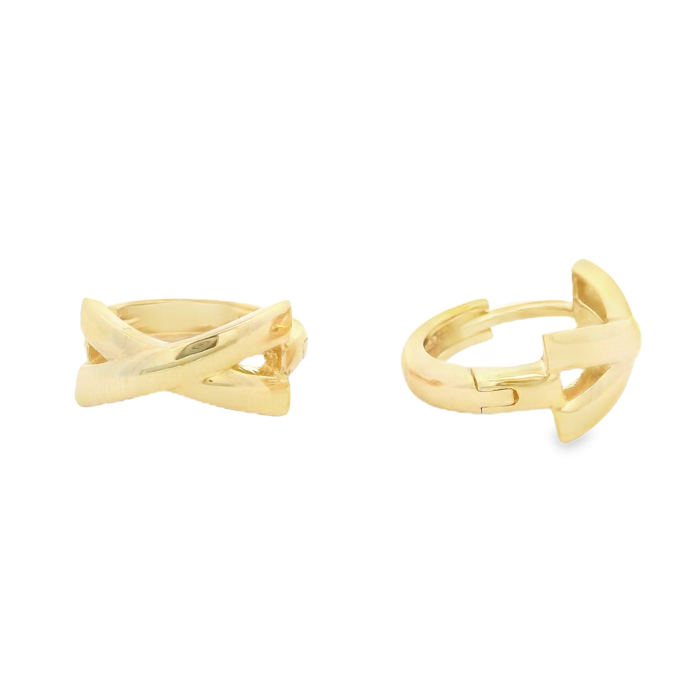 Huggies en X oro amarillo