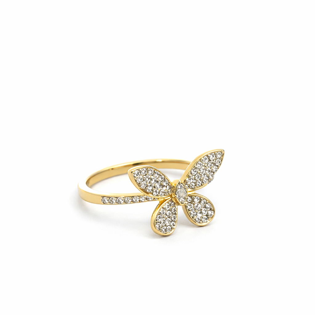 Anillo Mariposa oro 14k diseño cerrado