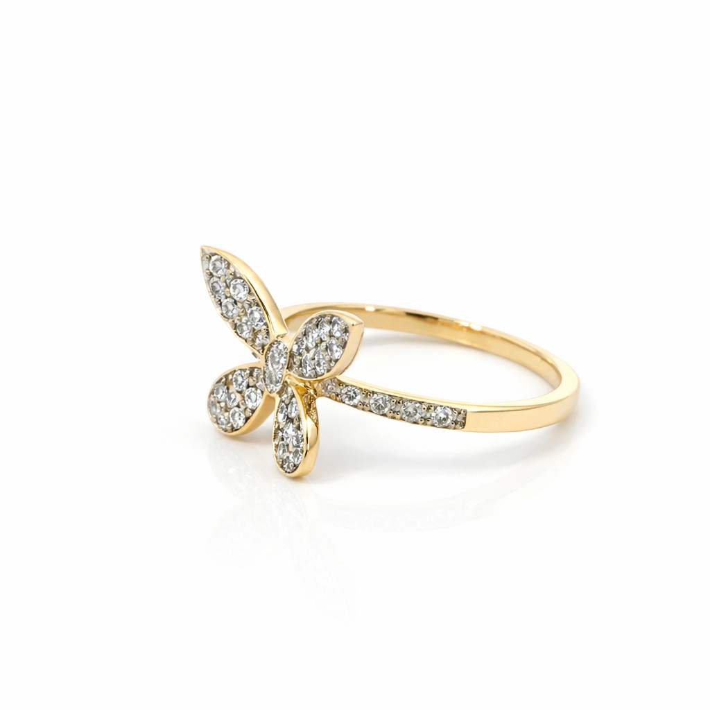 Anillo Mariposa oro 14k diseño cerrado
