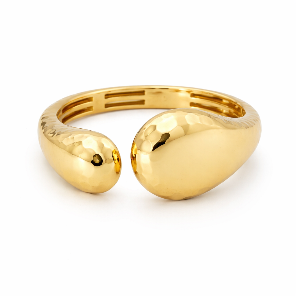 Anillo abierto de oro 14k con acabado texturizado