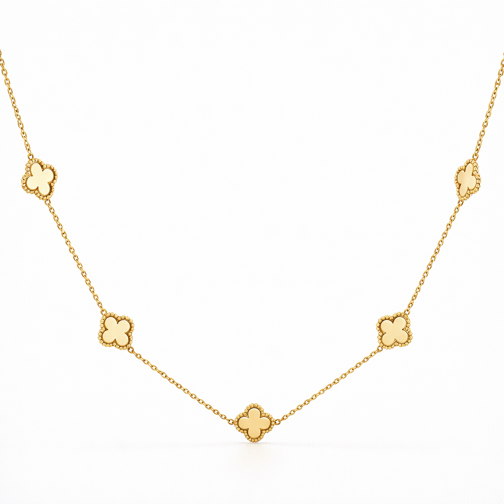 Gargantilla oro 14k con diseño floral
