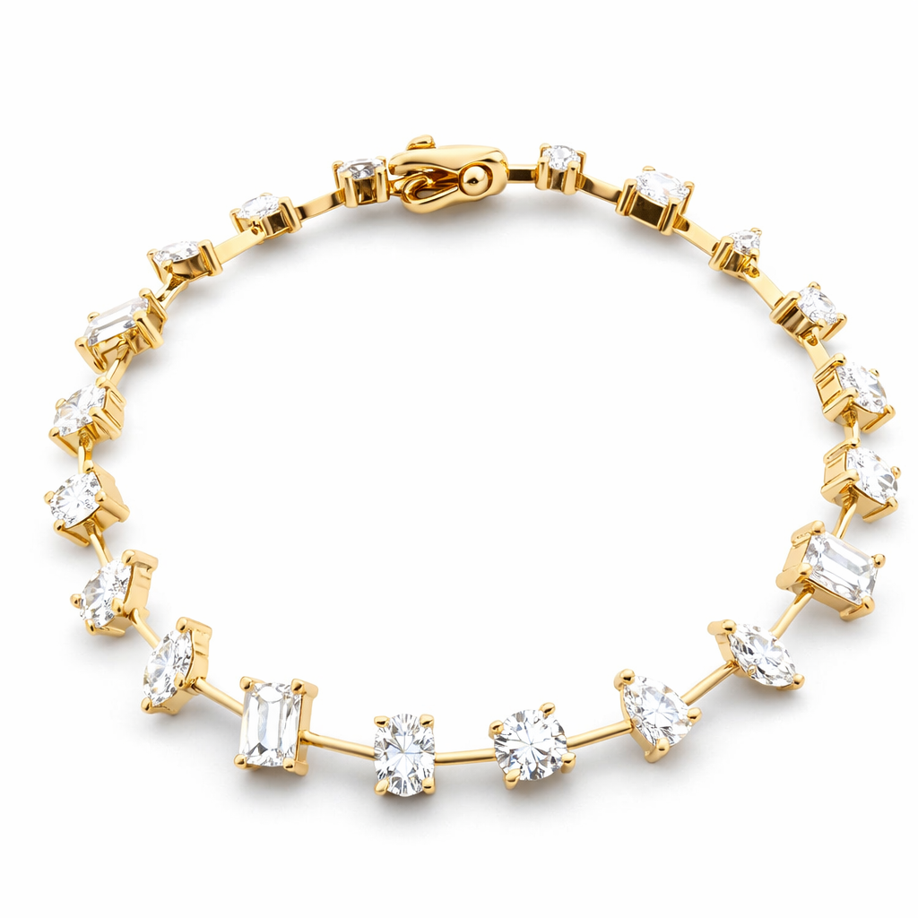 Pulsera oro amarillo 14K con Diamantes