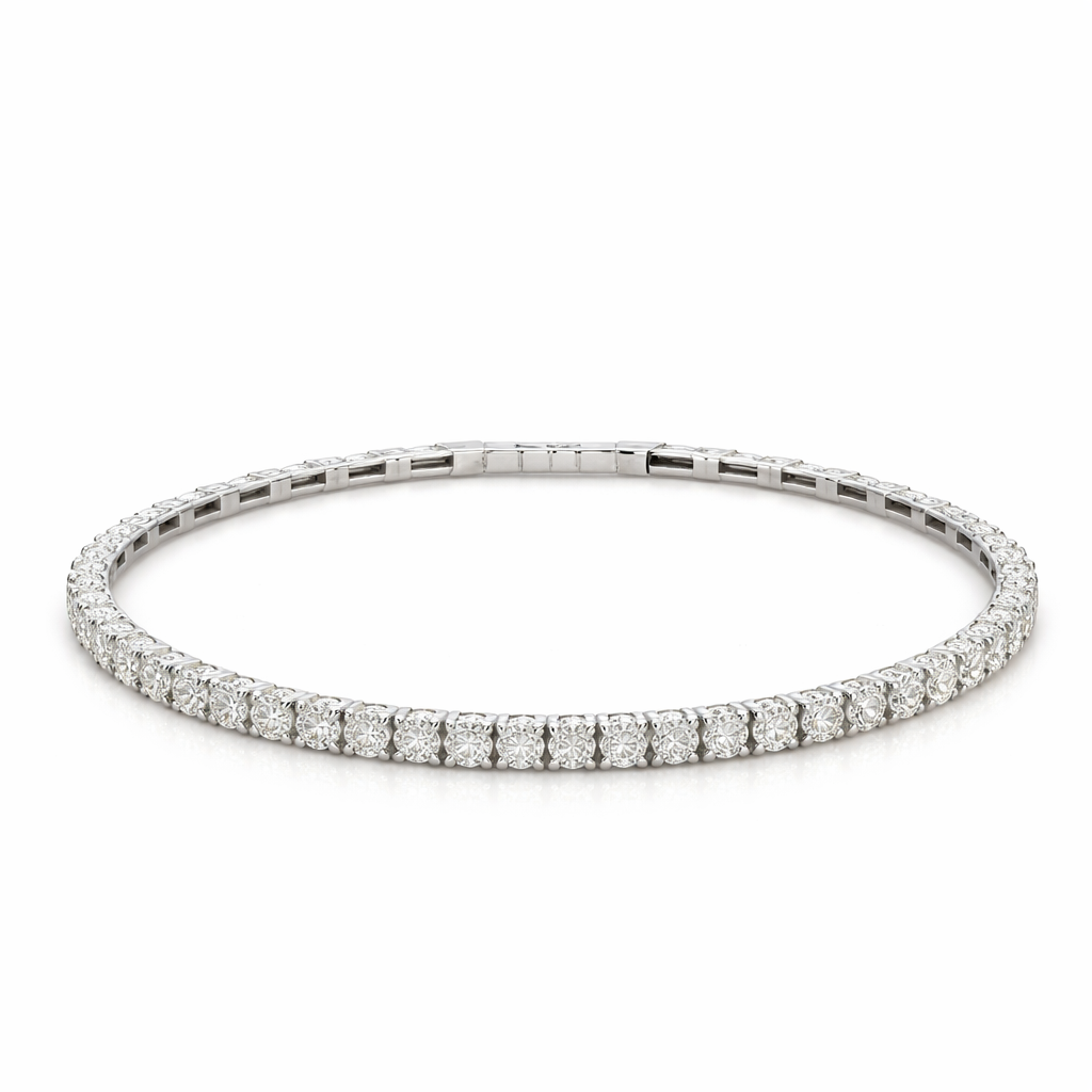 Pulsera oro blanco 14K con diamantes 1.5 quilates