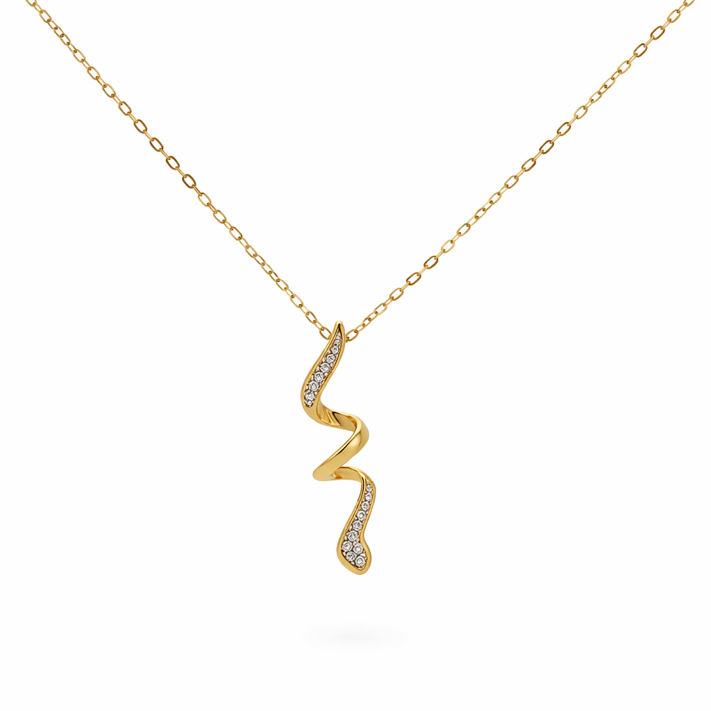 Dije serpiente oro 14K con diamantes