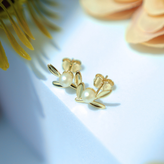 Aretes Hoja y perla