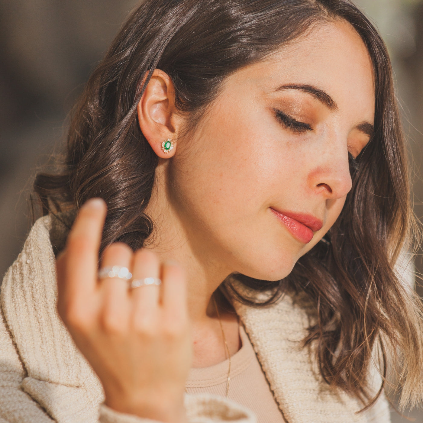 Aretes esmeralda y oro amarillo | Bo&Co