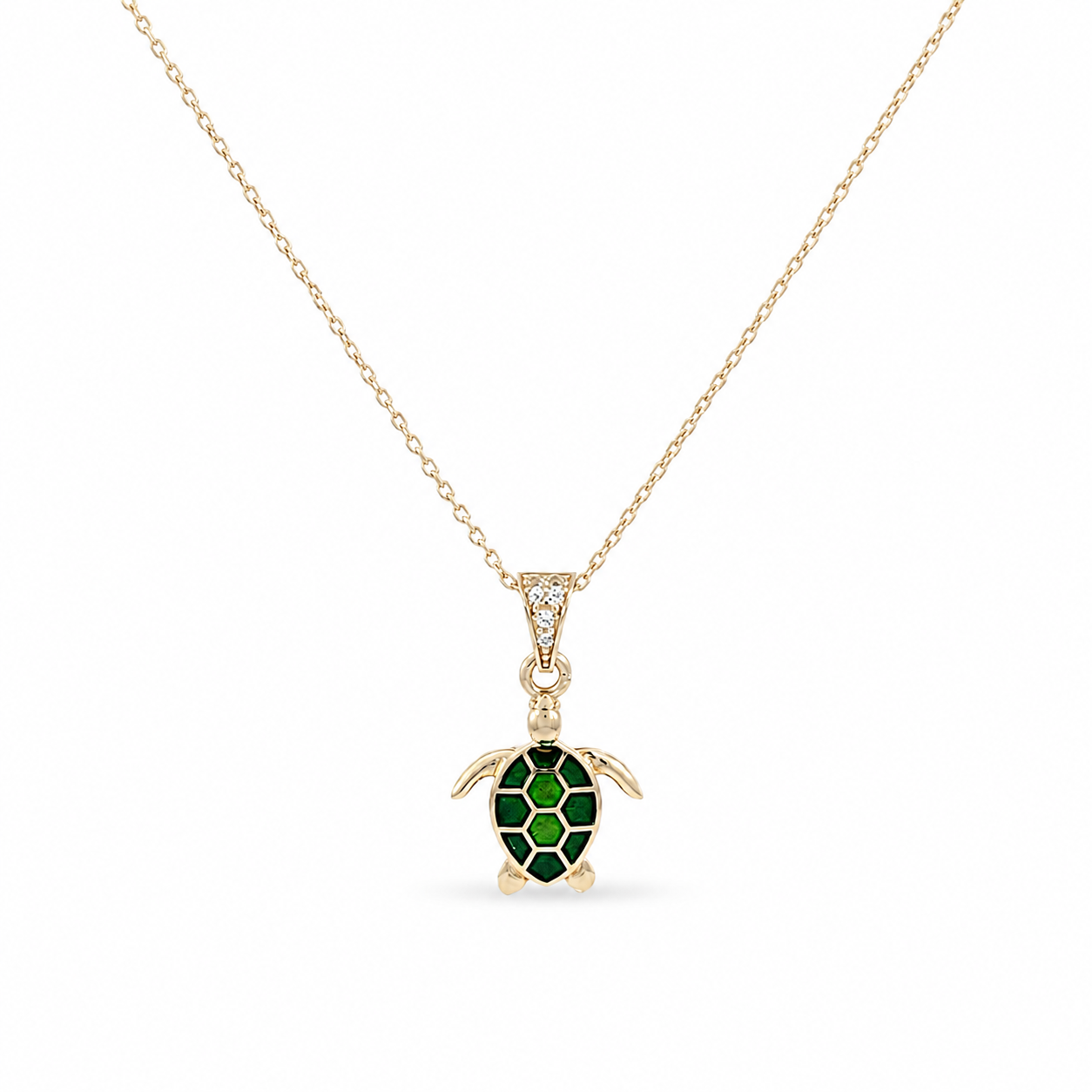 Dije de Tortuga con Cadena de Oro 14K