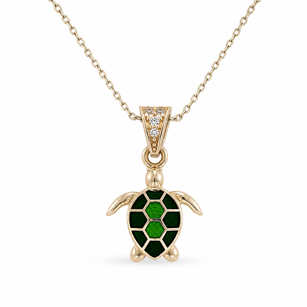 Dije de Tortuga con Cadena de Oro 14K