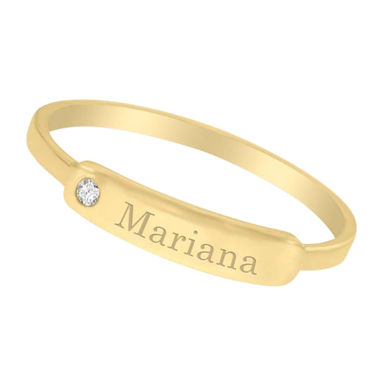 Anillo con placa personalizada