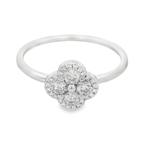 Anillo Flor con diamantes