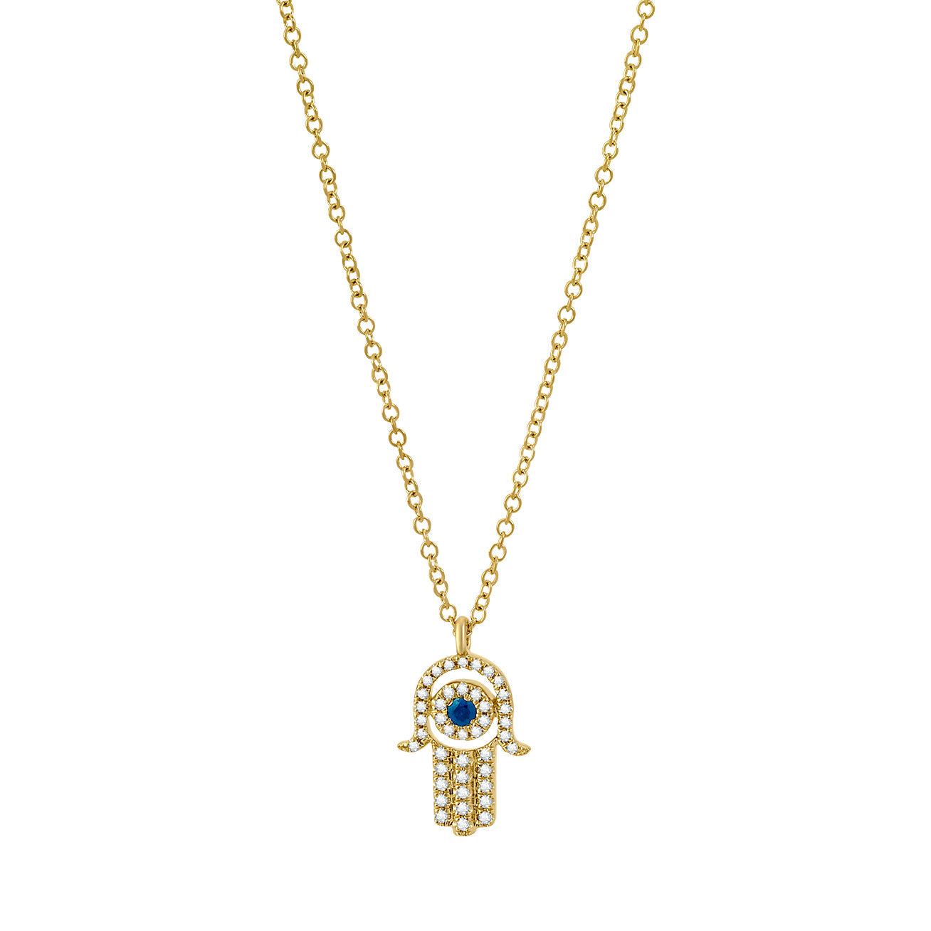 Dije con cadena mano Hamsa con diamantes | Bo&Co