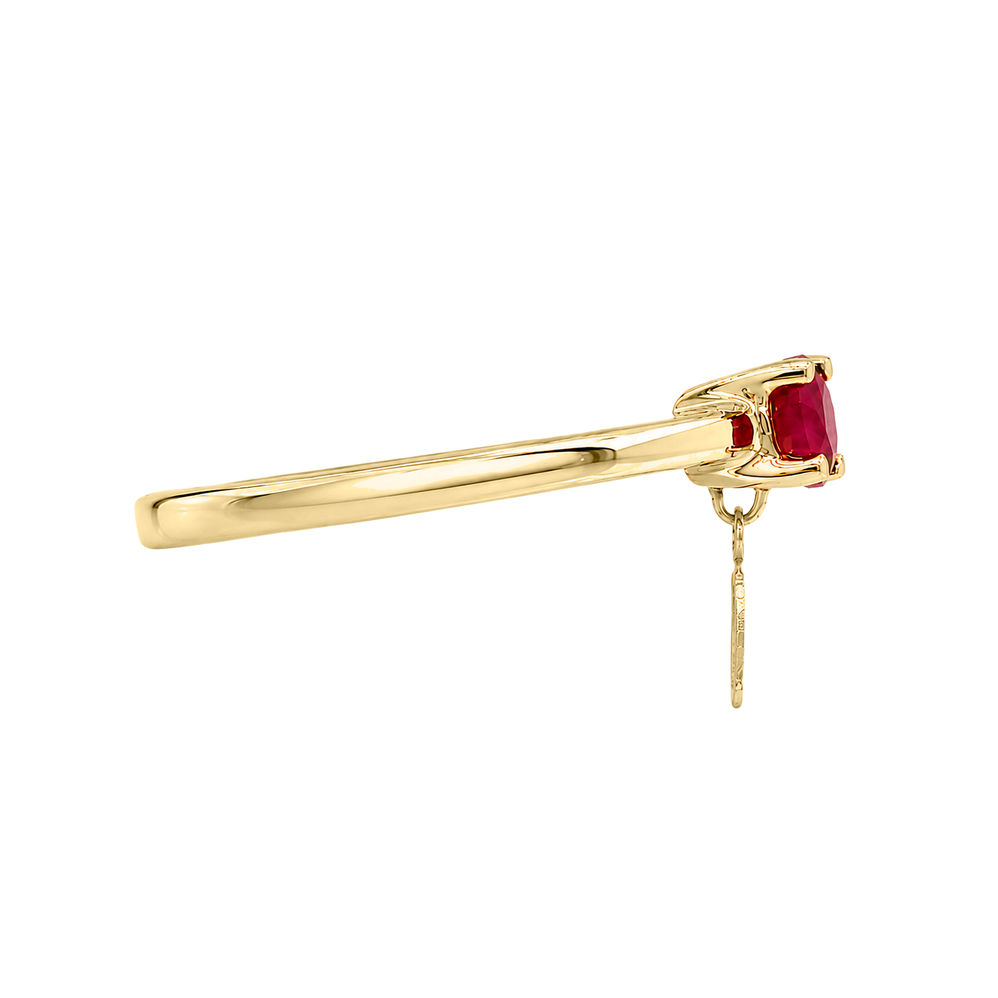 Anillo Dysis SG Rubí y Charm Supergirl Oro Amarillo 14K