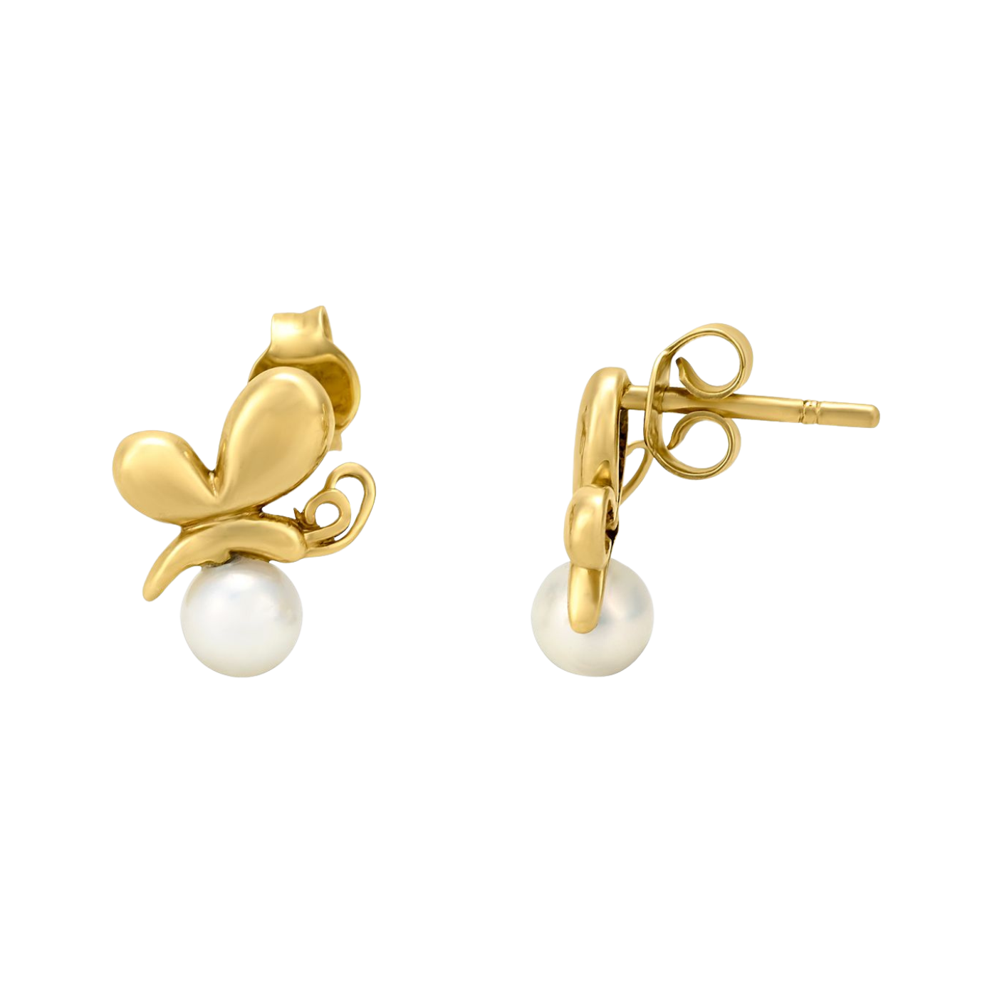 Aretes Borboleta Oro 14K y Perla | Bo&Co