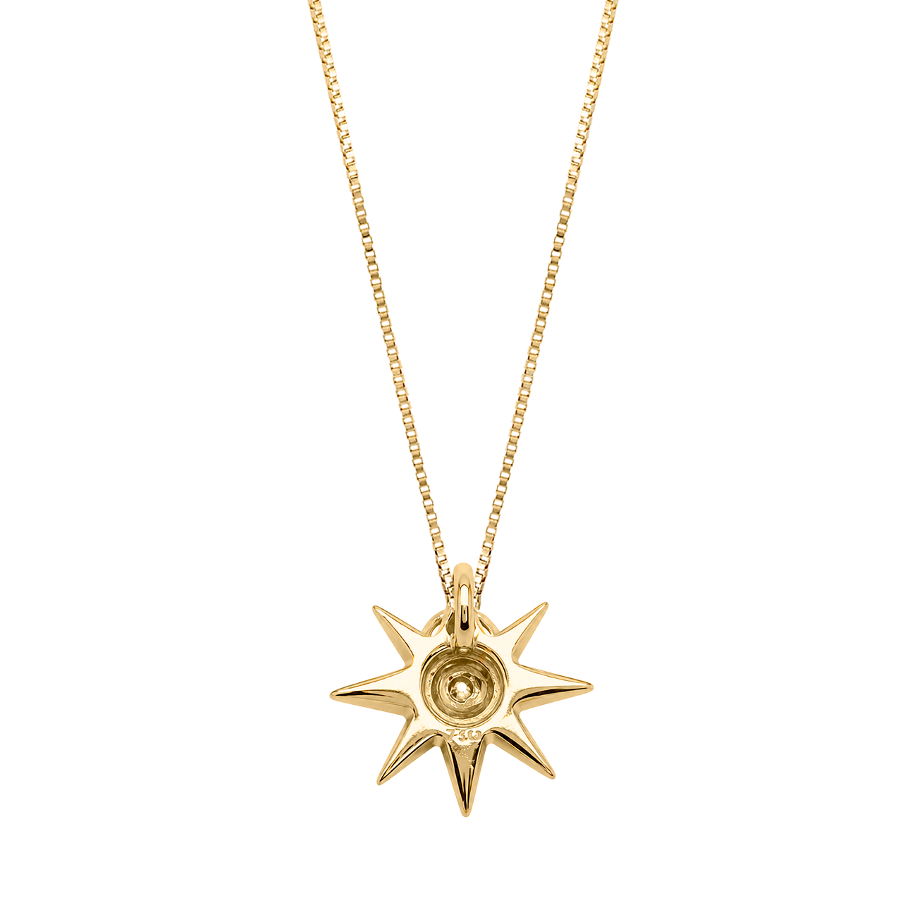 Dije con Cadena Estela Oro Amarillo 14K con Diamantes