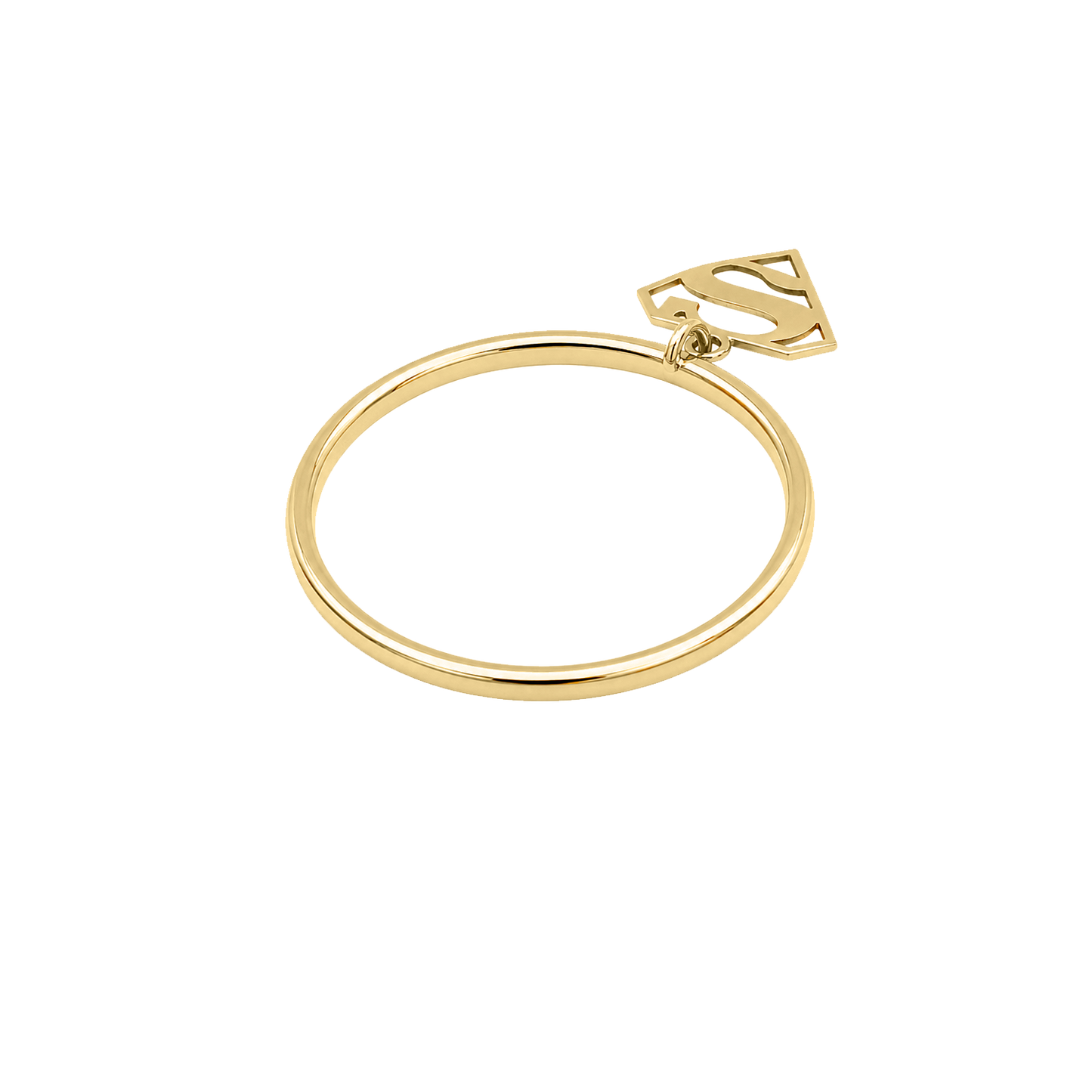 Anillo Supergirl Oro Amarillo 14K con Charm