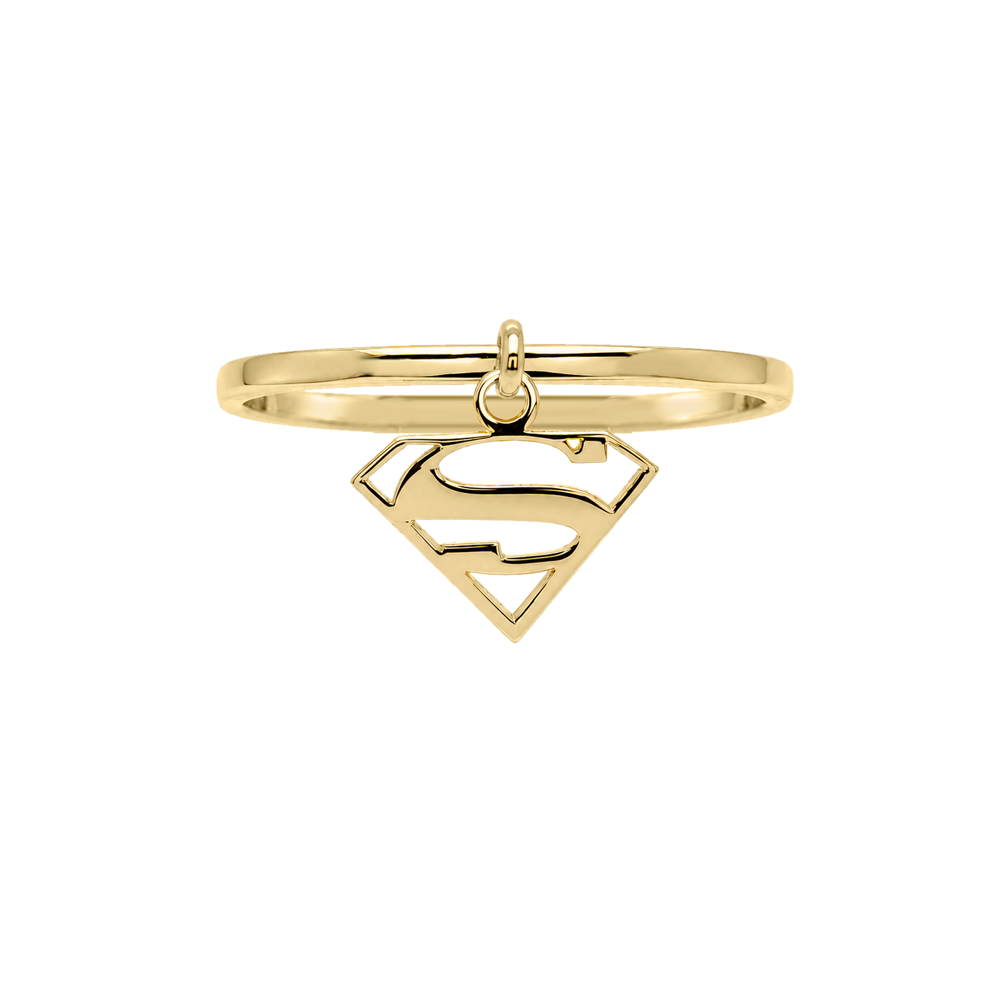 Anillo Supergirl Oro Amarillo 14K con Charm