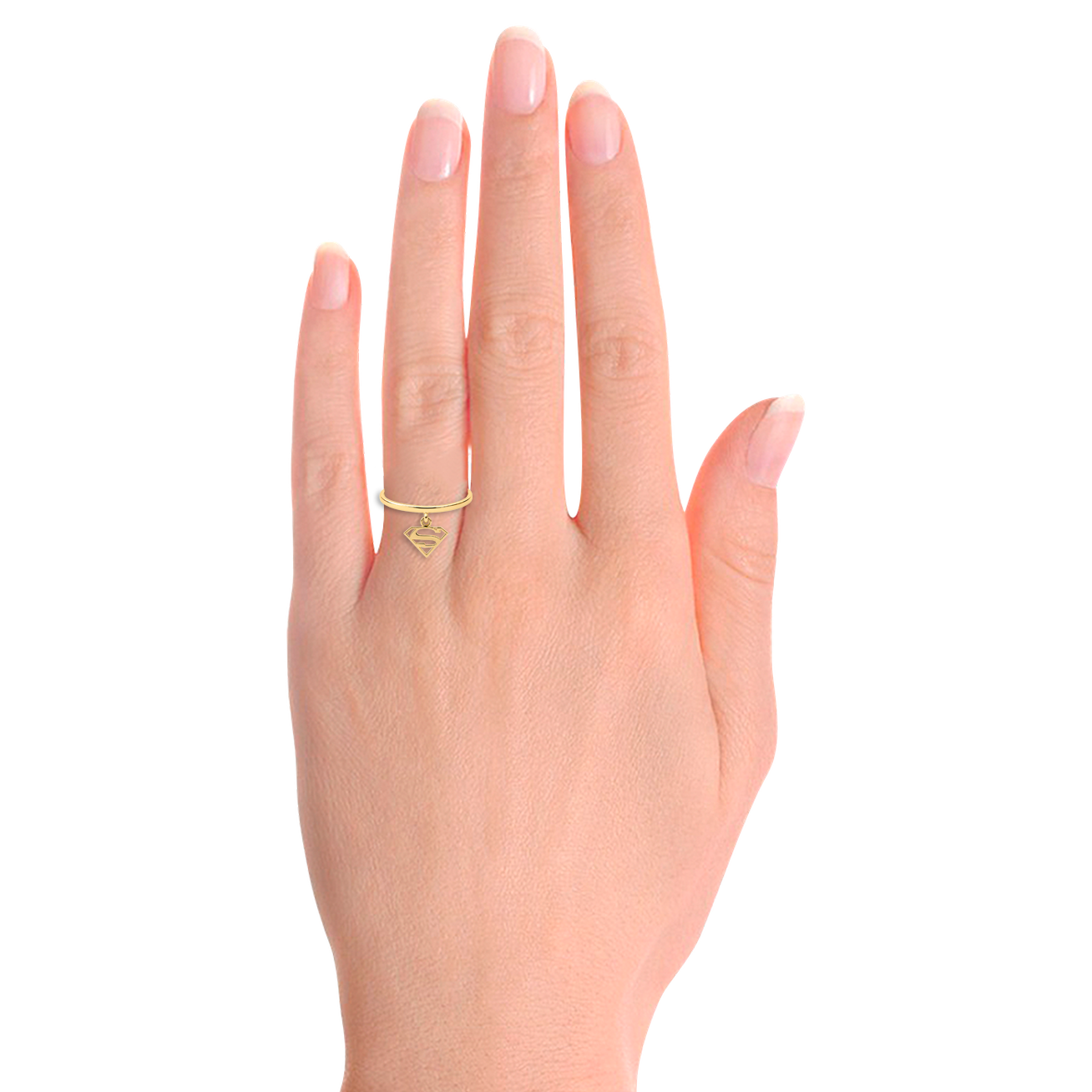 Anillo Supergirl Oro Amarillo 14K con Charm