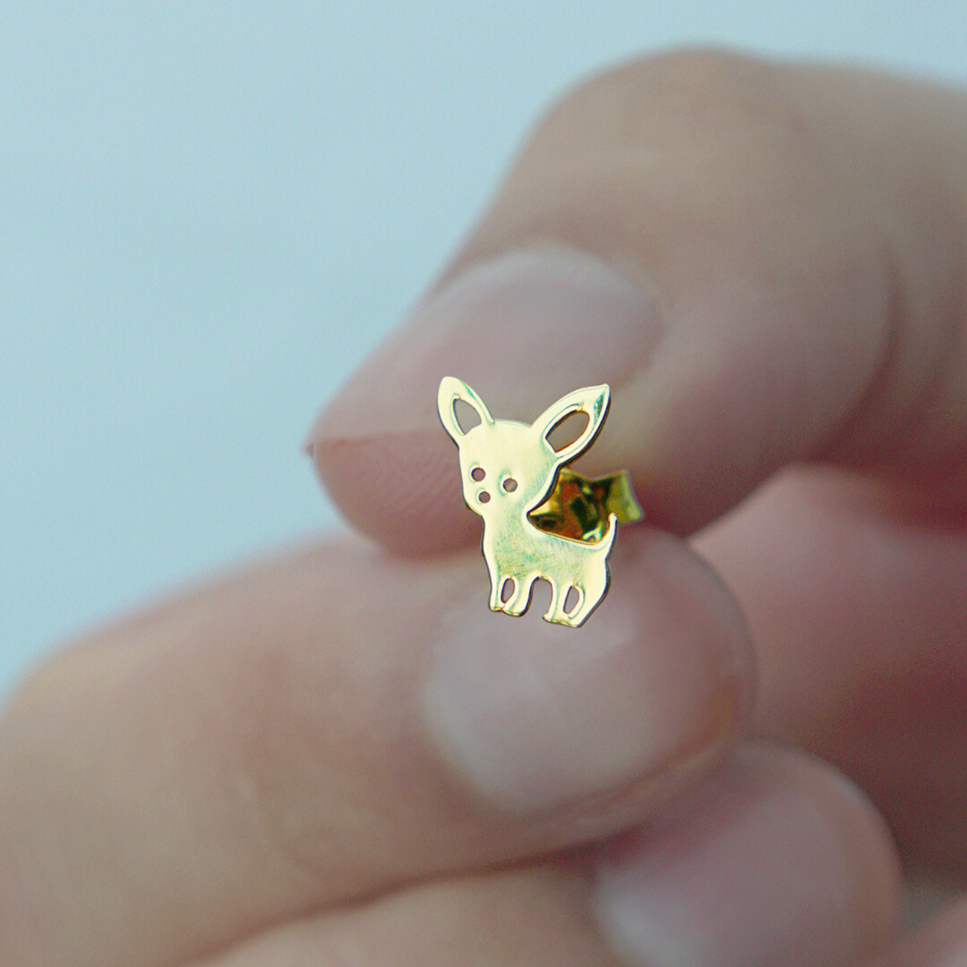 Aretes perrito Chihuahua Oro 14K