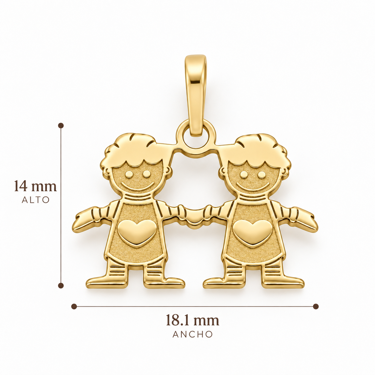 Dije Dos Niños oro 14k