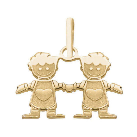 Dije Dos Niños oro 14k