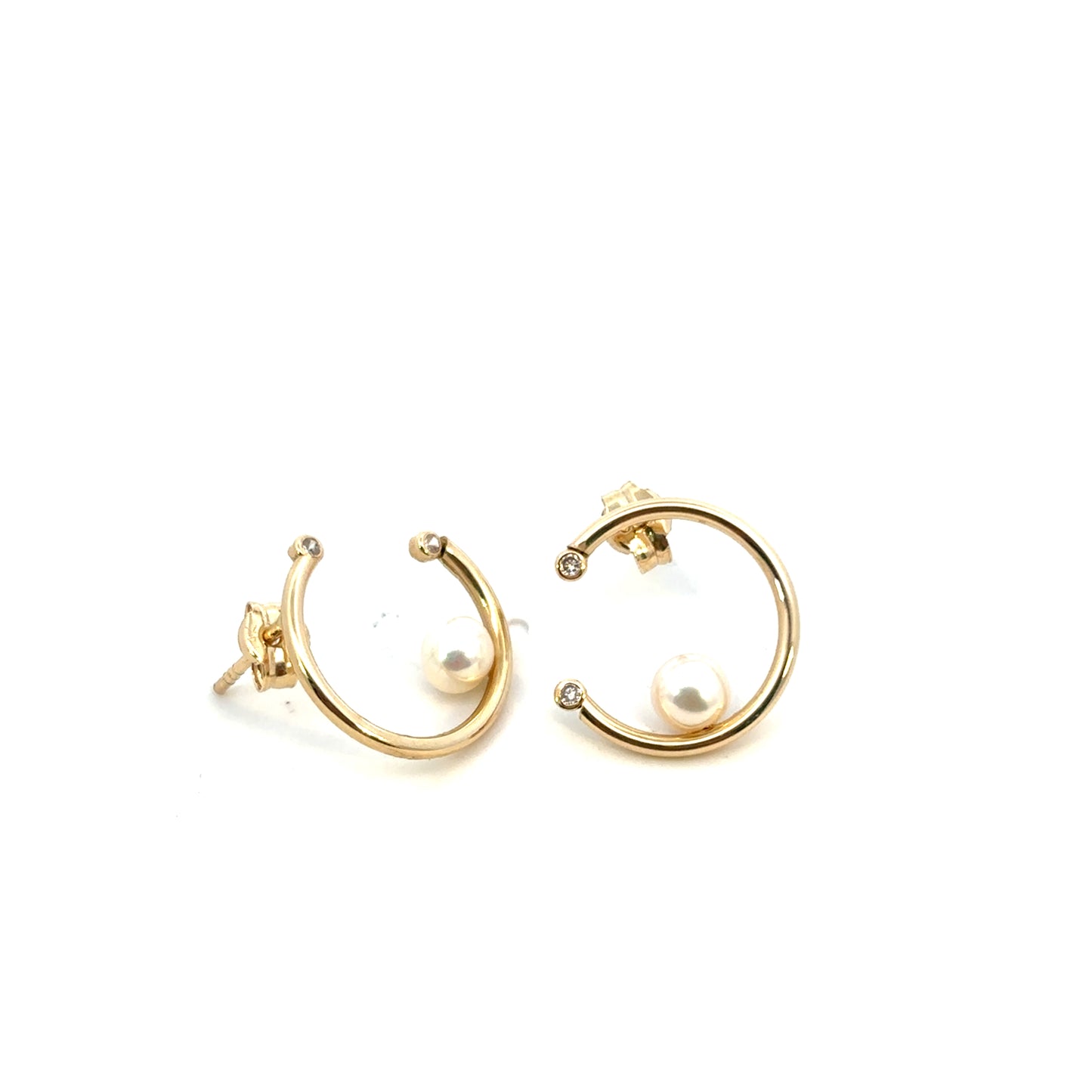 Aretes oro con perla 14k