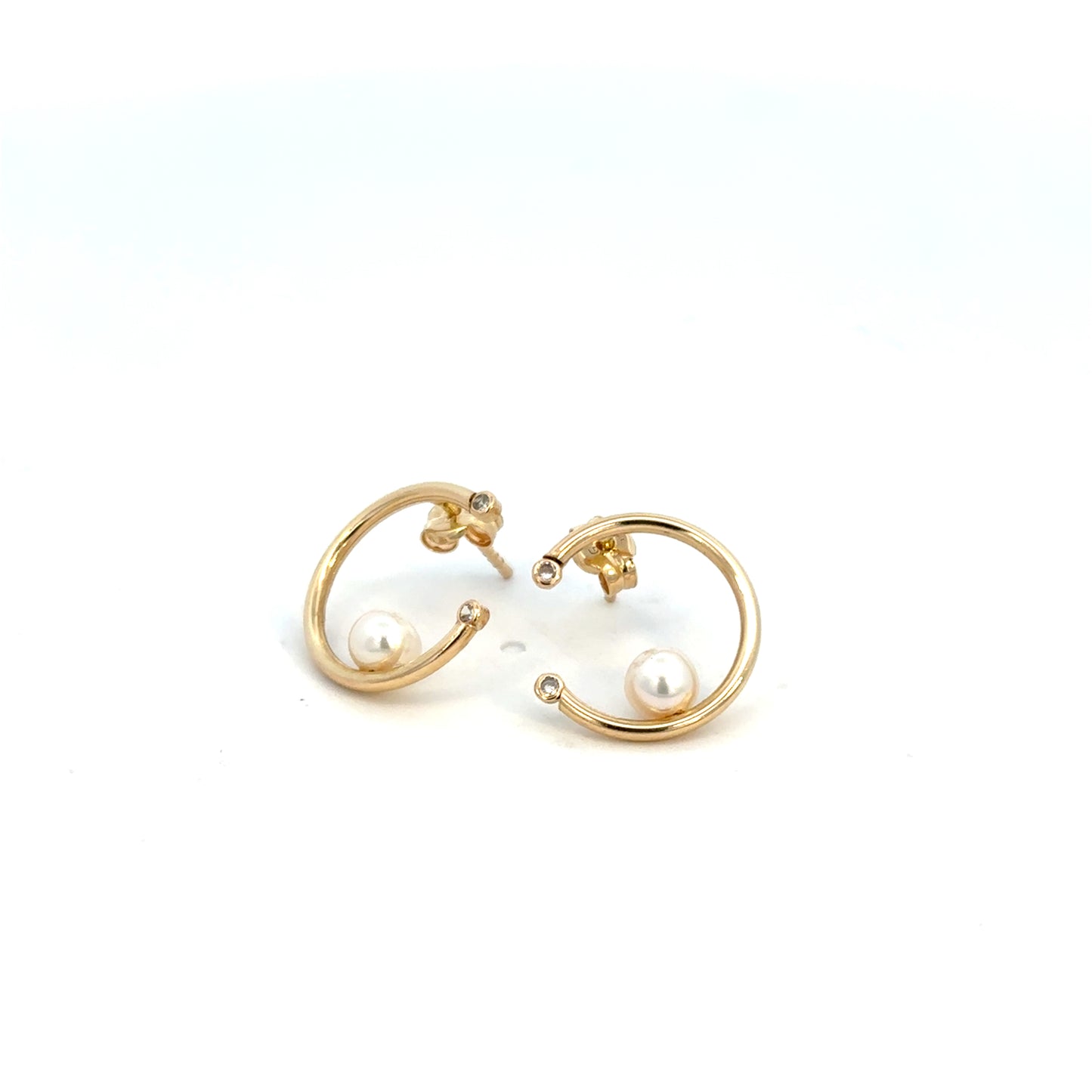 Aretes oro con perla 14k