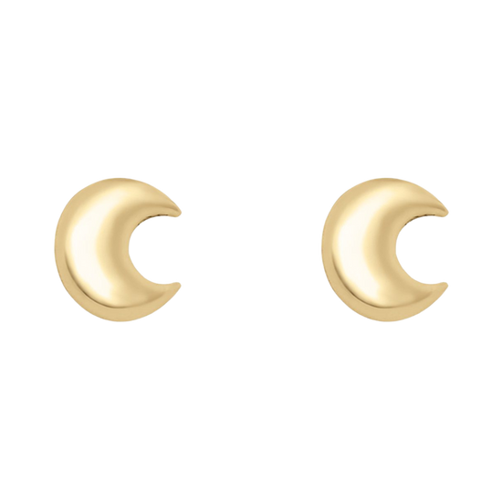 Aretes Luna Oro 14K | Broqueles Bo&Co