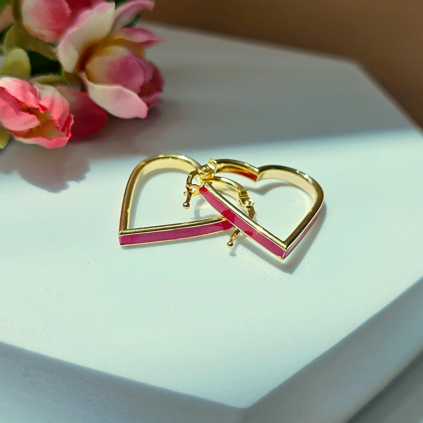 Arracadas Corazón con esmalte | Bo&Co