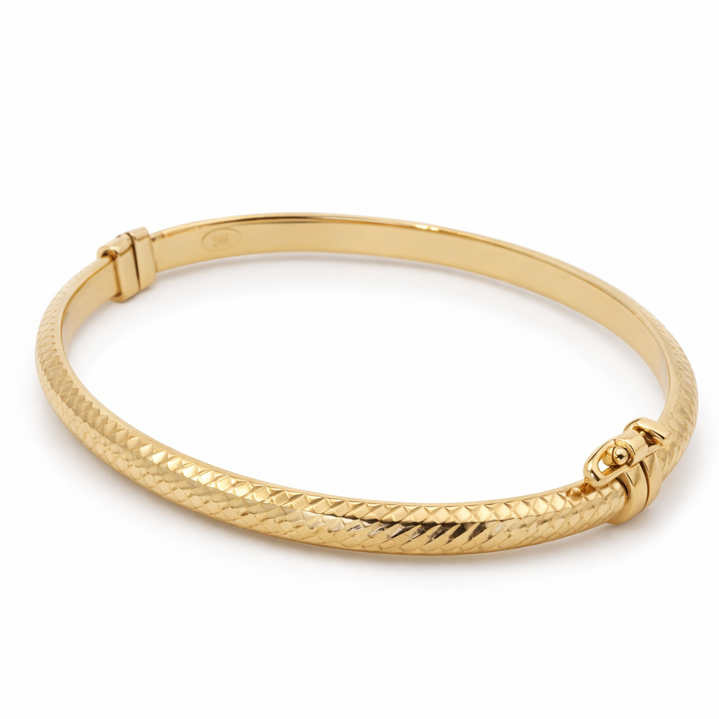 Brazalete de oro 14K texturizado