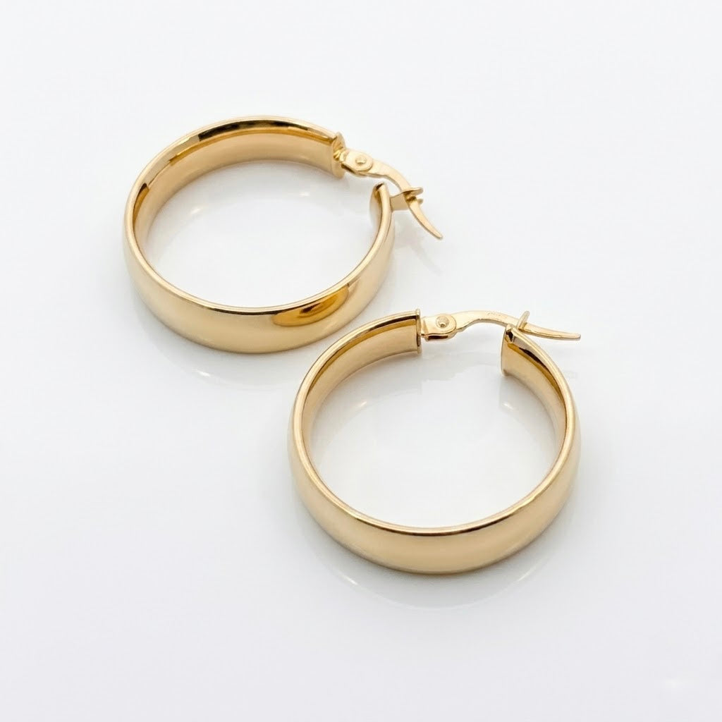 Arracadas de aro grueso oro 14K