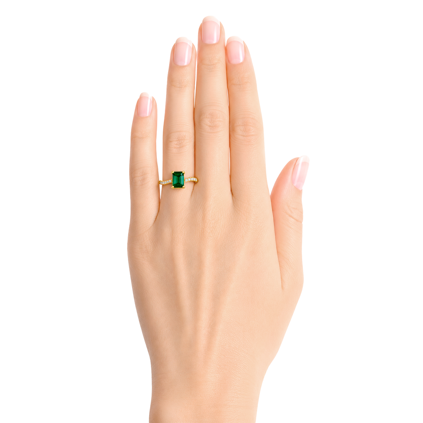 Anillo Muzo Oro 14K con Esmeralda y Diamantes