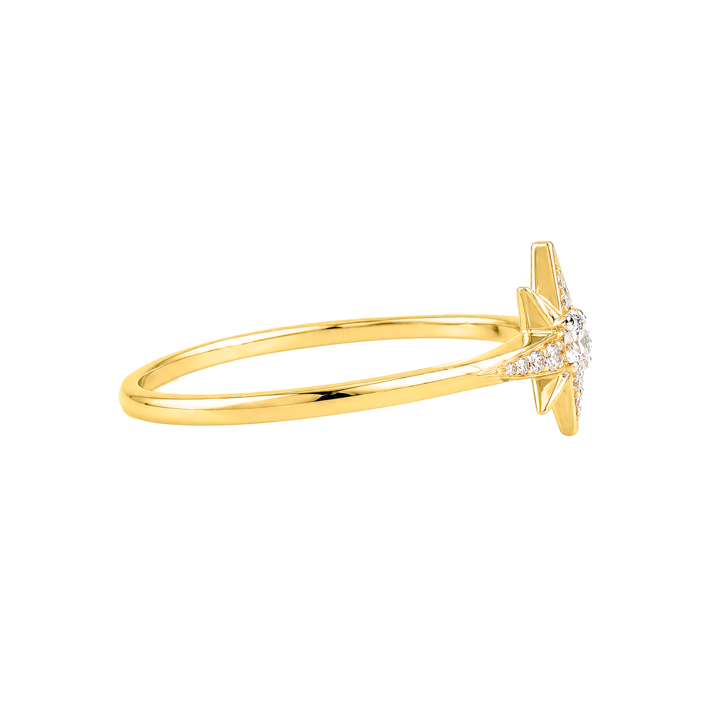 Anillo Estela Oro Amarillo 14K con Diamantes